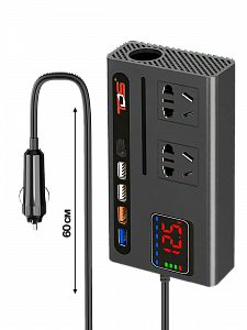 Инвертор автомобильный, преобразователь стабилизатор напряжения 12/220В, 150Вт TDS TS-CAU74